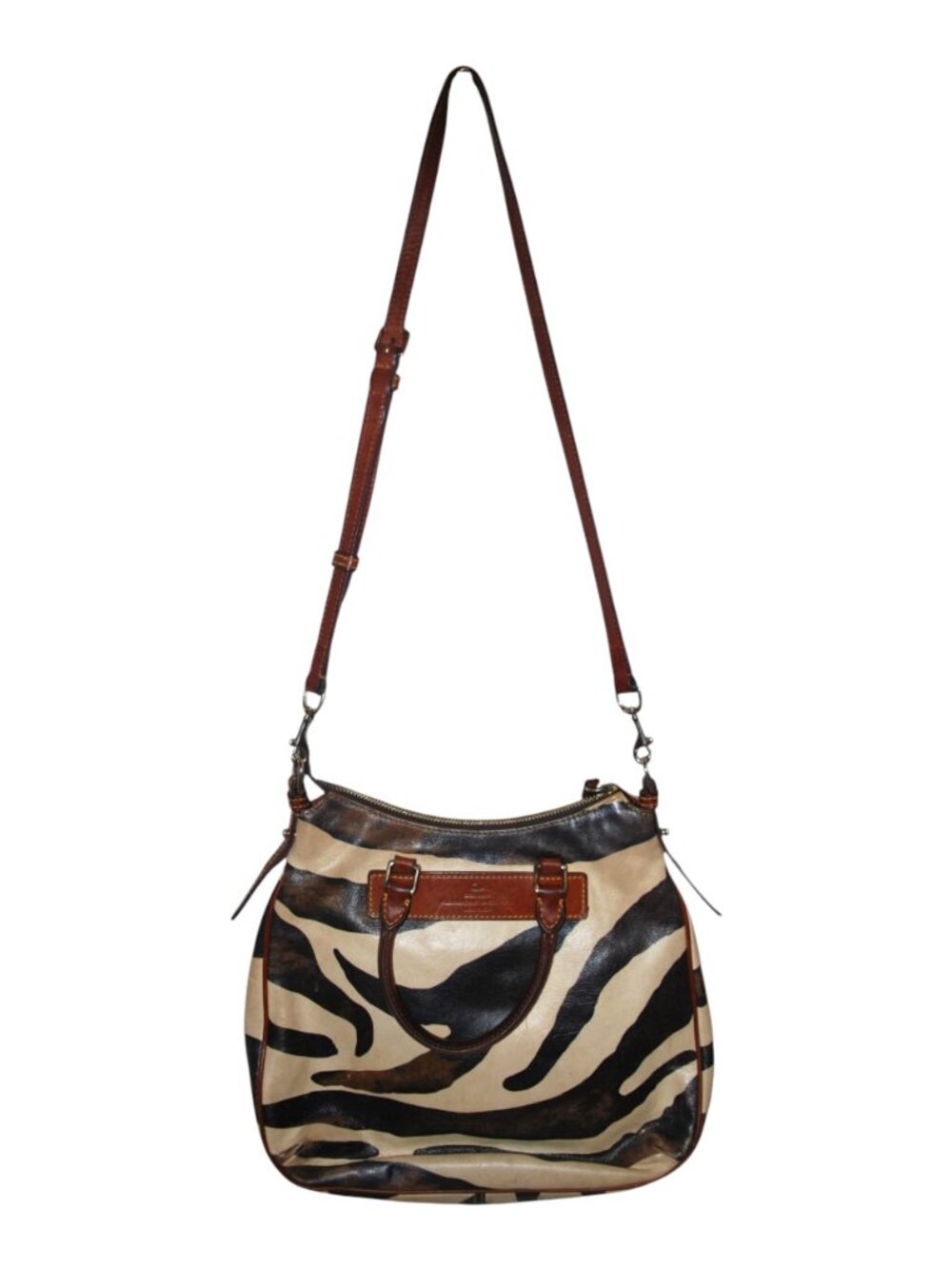 Rare Dooney & Bourke Florentine Vachetta Leather Zebra Shoulder Bag - Picture 3 of 4